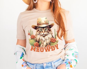 Meowdy Cowboy Cat Shirt: Funny Western Tee, Cat Lover Gift