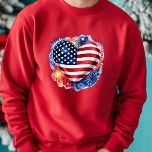USA Flag Heart Sweatshirt, Patriotic American Flag, 4th of July USA Sweatshirt, Independence Day Gift, Army Hoodie, Memorial Day Gift