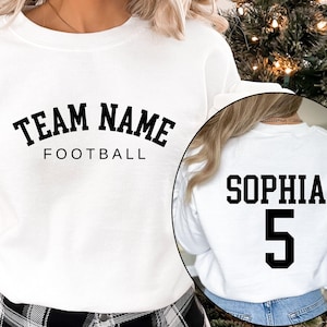 Custom Football Team Name and Number Sweatshirt, Gift for Football Team Lover, Football Mama Hoodie,  Football Mom Gift, Game Day Sweatshirt