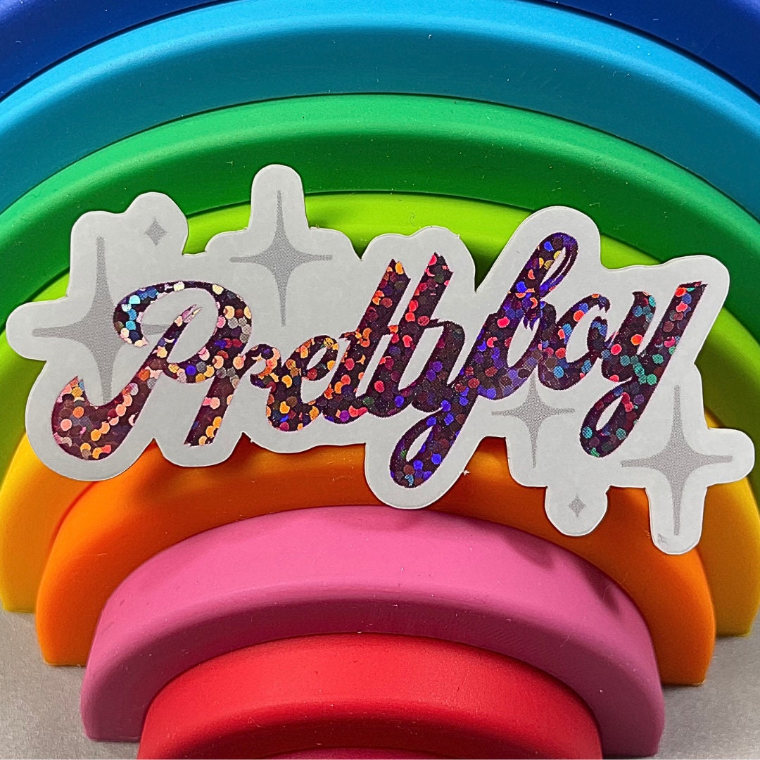 Prettyboy Sticker Glitter Glittery Lesbian Dyke Butch Pride - Etsy