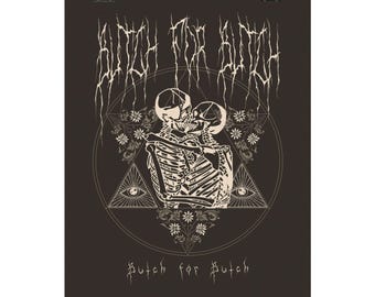 Butch4Butch Butch for Butch metal print skeletons kissing