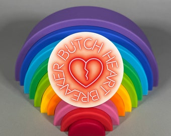 Butch Heartbreaker sticker -- Transparent Butch Sticker -- Butch Femme Lesbian Dyke Pride