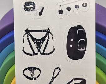 Kink BDSM Sex Toys Mini Sticker Sheet for Phone Case, Laptop, Water Bottle