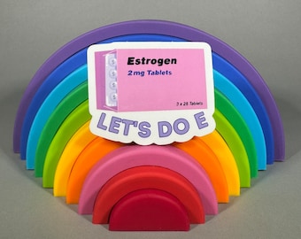 Estrogen Sticker LET'S DO E -- T4T Trans4Trans Trans Transgender Pride Transfem Transfeminine