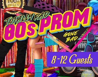 Totally Rad 80s Prom Gone Bad  Mystery Party Game | 8-12 Guests | Easy to Host | Downloadable Mystery Party Game | 80s Prom Mystery Party