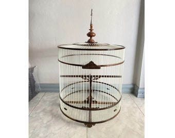 Handmade bird cage Round flying cage, basket cage, flying cage, wooden transfer cage, bird cage with cage head