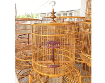Handmade Bamboo wooden Yard flying cage, 18 inch can cage (with head), magpie cage