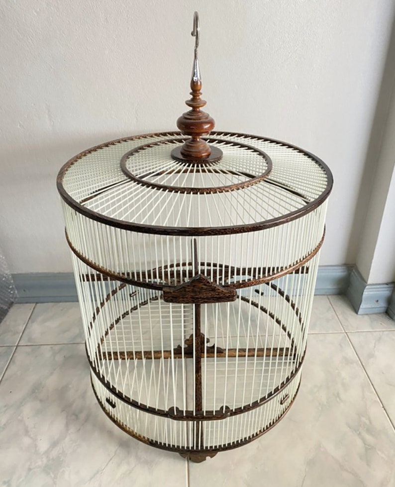 Image result for Handmade Bird Cage Round Flying Cage, Basket Cage, Flying Cage, Wooden ...
