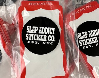 Red Border Indestructible Eggshell Graffiti Sticker Pack of