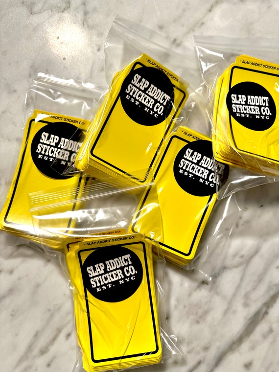 Yellow Black Border Indestructible Eggshell Graffiti Sticker Pack of 100