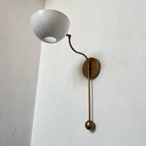 Modern Stilnovo Style Wall Sconce: White Shade Vanity Light