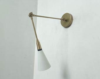 Mid Century Wall Sconce Light Fixture Raw Brass Wall Lamp Bedroom Lights