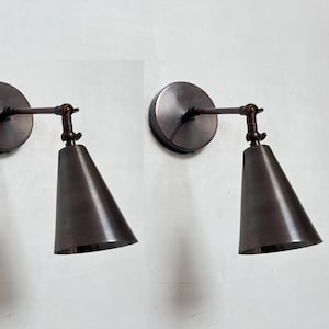 Pair Of Wall Lamp Sconce Light Fixture Shade Cone Mid Century Wall Lights