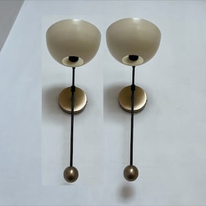 Set Of 2 Wall Light Beautiful Handcrafted Shade Crema Italian Wall Sconce Modern Stilnovo Style Vanity Light Wall Light Fixture