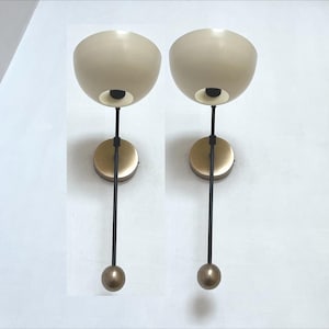 Set of 2 Crema Shade Wall Sconces: Modern Stilnovo Style Light