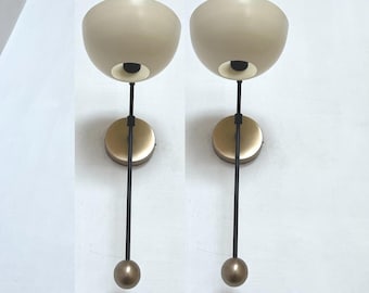 Juego de 2 apliques de pared Crema Shade: Lámpara de estilo moderno Stilnovo