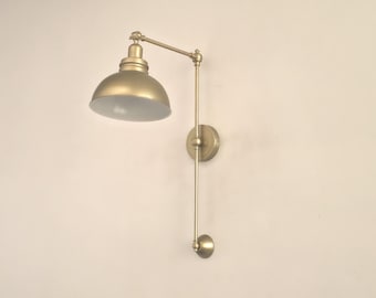 Handmade Brushed Brass Wall Sconce: Modern Home Lighting
