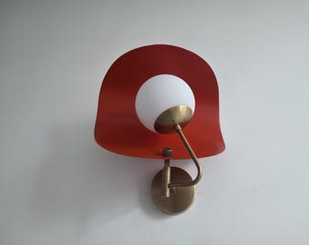 Handmade Raw Brass Wall Sconce: Mid Century Home Lighting