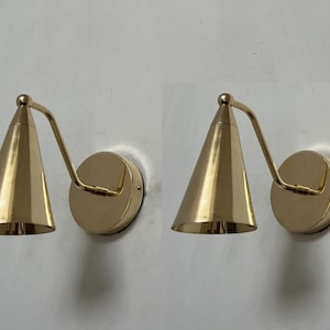 Pair Of Wall Sconce Lamp, Bathroom Wall Light Fixture, Mid Century Cone Wall Lights