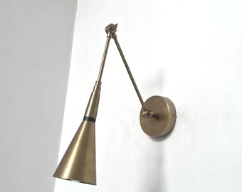Mid Century Wall Sconce Light Fixture Raw Brass Wall Lamp Bedroom Lights