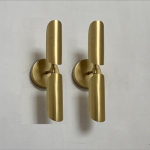 Set Of 2 Wall Lamp Lights Sconces 2 Arm Shade Modern Wall lamp Mid Century Wall Light Fixture brushed Brass Decorative