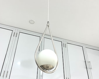 Glass Globe Pendant Lamp: Modern Chrome Hanging Light