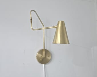Handmade Raw Brass Wall Sconce: Modern Décor Lighting