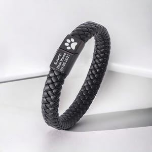 Free Engraving Mens Leather Bracelet,Personalized Engraved Bracelet,Boyfriend,Dad,Friend, groom,groomsmen,Gift,Fathers Day