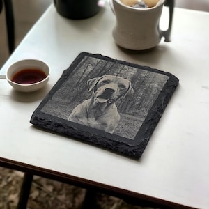 Slate Coaster, Personalised Your Drink Here, Laser Engraved Gift, Wedding, Birthday, Anniversary, Christmas, Natural Slate Coaster