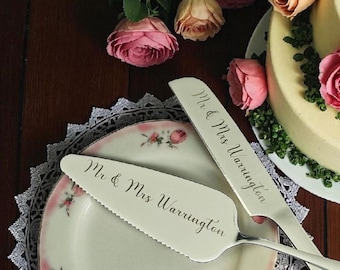 Wedding Ceremony Dessert Silverware,Personalized Cake Server Set,Pastry Cutting Set,Birthday Anniversary Graduation Celebration,Nikkah Set