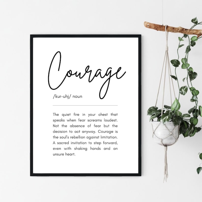 Courage Motivational Printable Poster Digital Download Inspirational ...