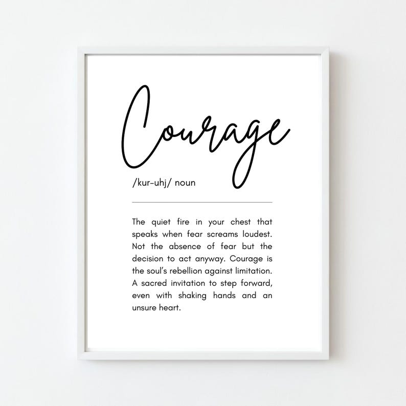 Courage Motivational Printable Poster Digital Download Inspirational ...