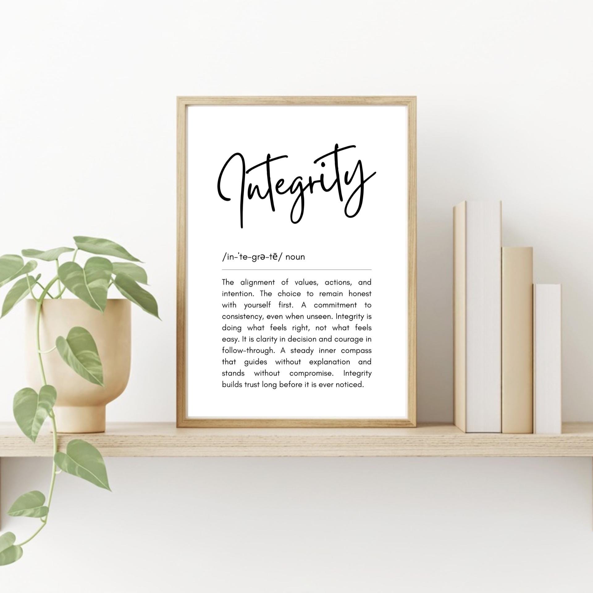 Integrity Definition Quote Printable Digital Download Core Values Quote ...