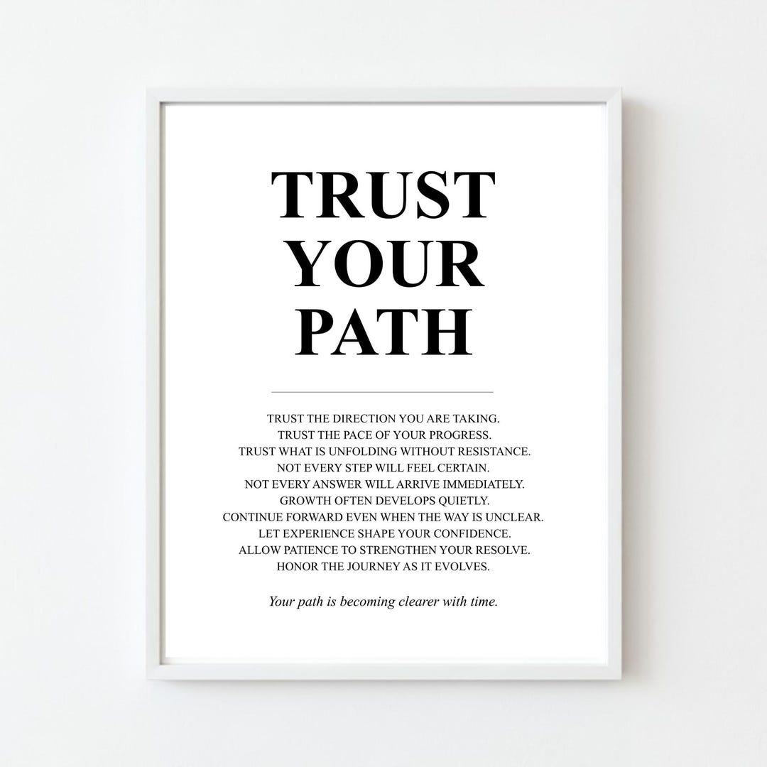 Trust Your Path Wall Art Printable Empowerment Poster Digital Download ...