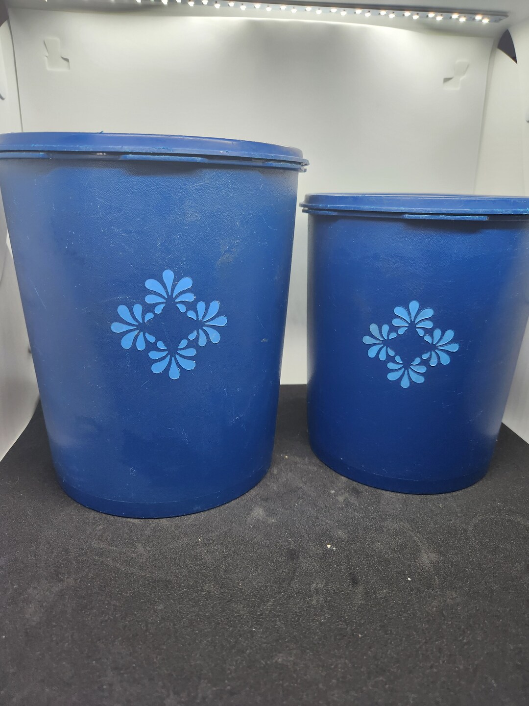 1970s Blue Tupperware Canister Set Etsy