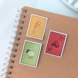 Catan Stickers LOT DE 5 Cartes de ressources | Livraison gratuite, vinyle brillant, dessinée à la main | Bullet Journal, agenda, ordinateur portable | Les colons de Catane