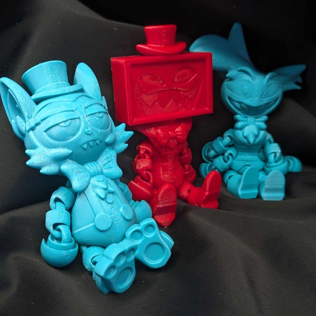 Hazbin Hotel 3D Printed Figures: Angel Dust, Husk, VOX - Etsy
