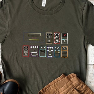 Guitar Pedals Unisex Jersey Short Sleeve Tee,  Pedalboard  T-Shirt