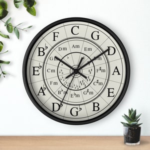 Wall Clock, Circle of Fifth, Music Wall Clock, Gift for music teacher, Gift for jazz student image 4