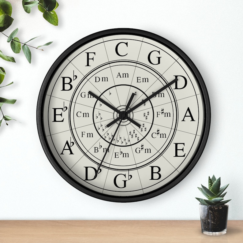 Wall Clock, Circle of Fifth, Music Wall Clock, Gift for music teacher, Gift for jazz student image 4