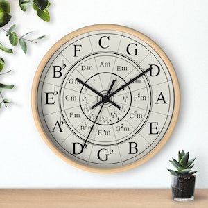 Wall Clock, Circle of Fifth, Music Wall Clock, Gift for music teacher, Gift for jazz student image 6