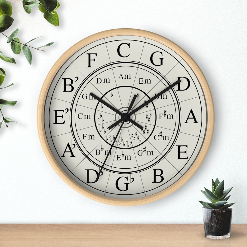 Wall Clock, Circle of Fifth, Music Wall Clock, Gift for music teacher, Gift for jazz student image 6