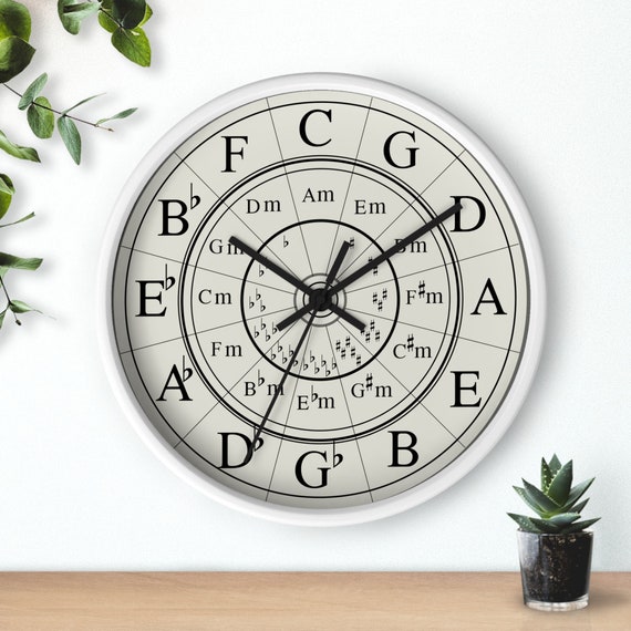 Wall Clock, Circle of Fifth, Music Wall Clock, Gift for music teacher, Gift for jazz student