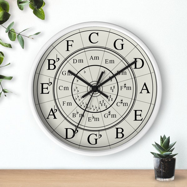 Wall Clock, Circle of Fifth, Music Wall Clock, Gift for music teacher, Gift for jazz student