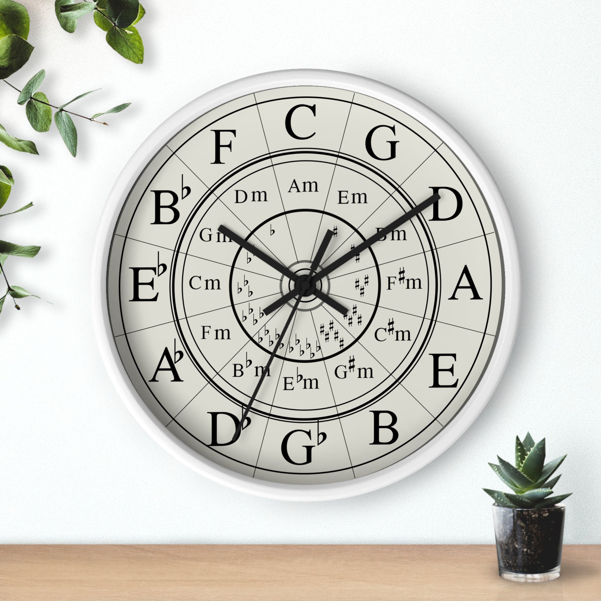 Wall Clock, Circle of Fifth, Music Wall Clock, Gift for Music Teacher