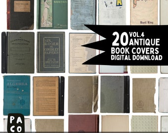 Vintage Buchumschlag Ephemera, Antike Papierstrukturen, Collage Kit (Digitaler Download)