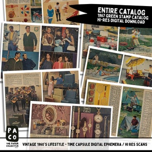 エフェメラ バンドル、1960 年代のヴィンテージ ライフスタイル カタログ全集 (即時ダウンロード可能)、ジャンク ジャーナル バンドル、ジャンク ジャーナル キット、ヴィンテージ スポーツ