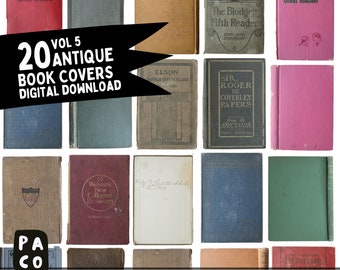 Vintage Buch Cover Ephemera, Junk Journal Kit (Digitaler Download)