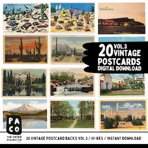 Lot éphémères, 20 cartes postales vintage à téléchargement immédiat, couvertures de livres anciens, pages de livres anciens, lot de journaux, kit de journal indésirable.