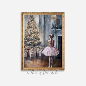 Vintage Pink Nutcracker Ballet Print: Christmas Tree Nursery Art (Digital Download)